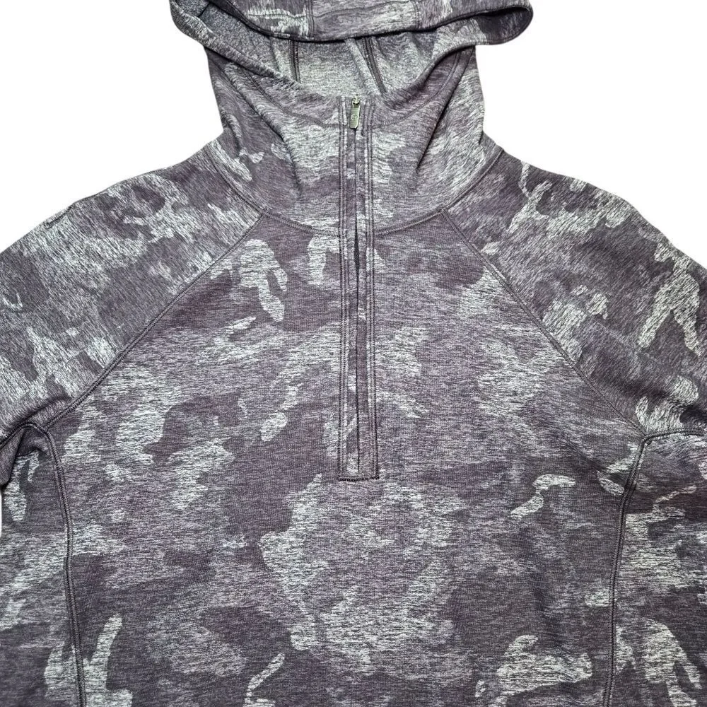 Lululemon Warm Stabilizer 1/2 Zip Hoodie Incognito Camo HTR Black Size 6 - Picture 4 of 14